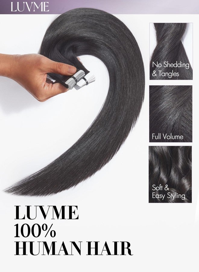 LUVME Invisible Tape in Hair Extensions Human Hair 18 Inch 110g 50pcs Natural Black Straight Double Sided Seamless Tape Extensions - Image 5